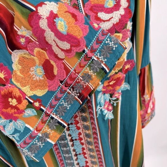 Savanna Jane Blouse Top Embroidered Pullover Size L - Picture 7 of 10